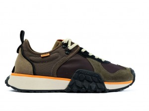 Basket Palladium Troop Runner Homme Vert Olive Noir | KO2196047
