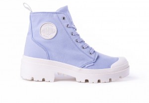 Botte Palladium Pallabase Twill Femme Bleu | QO7130624