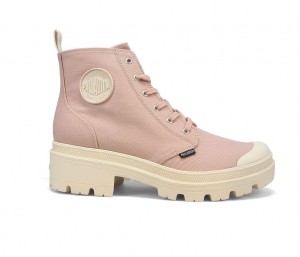 Botte Palladium Pallabase Twill Femme Earth Clay Liq | SO0387256