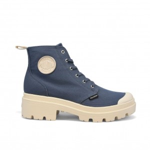 Botte Palladium Pallabase Twill Femme Indigo | NZ0795136