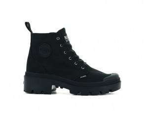 Botte Palladium Pallabase Twill Femme Noir Noir | KG2409853