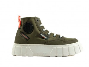 Botte Palladium Pallatower Hi Femme Vert Olive | BG5891204