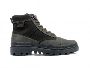 Botte Palladium Pallatrooper Rough Homme Noir Vert Olive | CI1476085