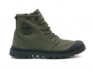 Botte Palladium Pampa Rcyl Lt+wp+zip Homme Vert Olive | SQ6581973