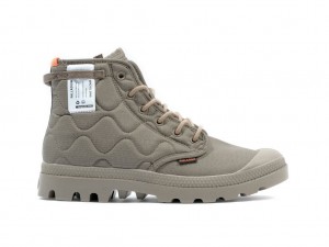 Botte Palladium Pampa Re-quilted Enfant Vert Olive | RE2564798